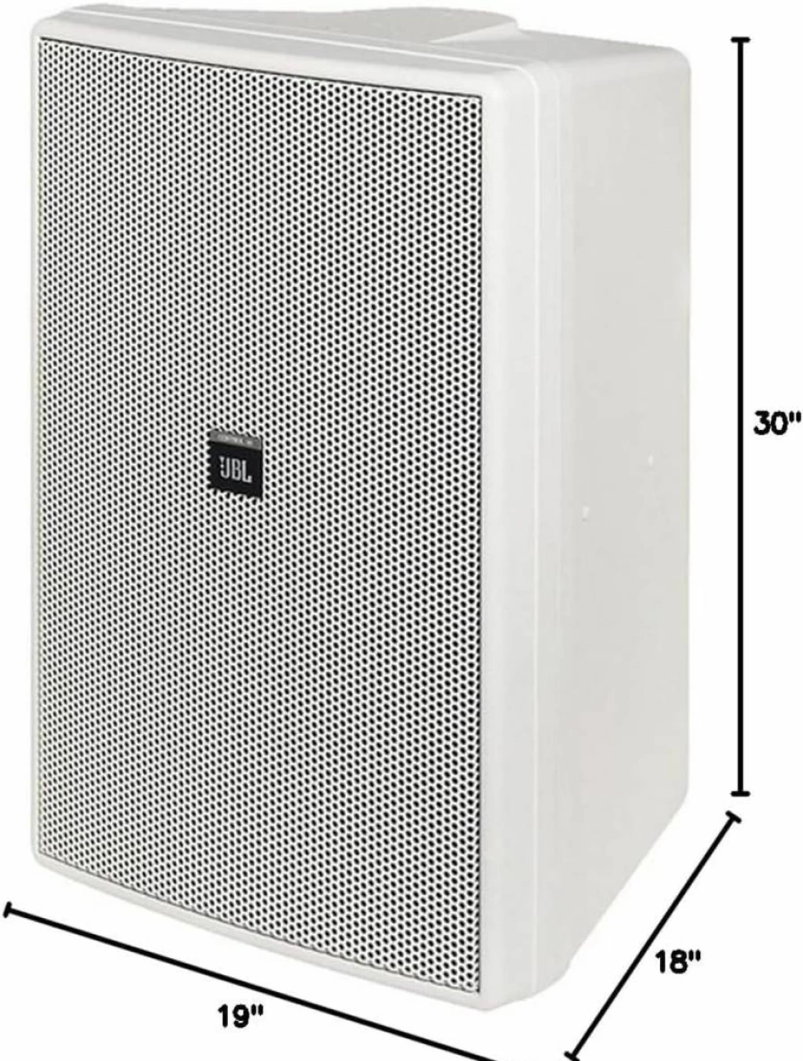 JBL Control 28-1 8-Inch 120W Indoor/Outdoor Speaker Pair with 70V Transformer, High Output Background/Foreground Audio, Black
