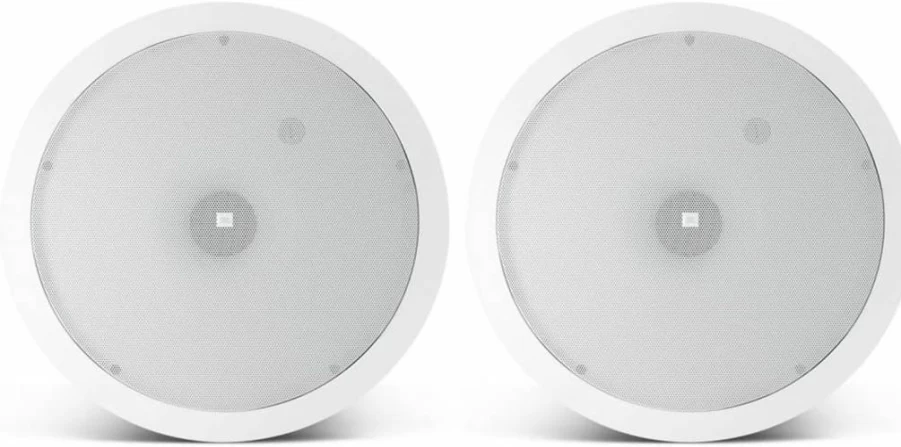 JBL Control 19CST 8-Inch In-Ceiling Subwoofer Pair with Transformer Taps, White - Professional Audio Solution